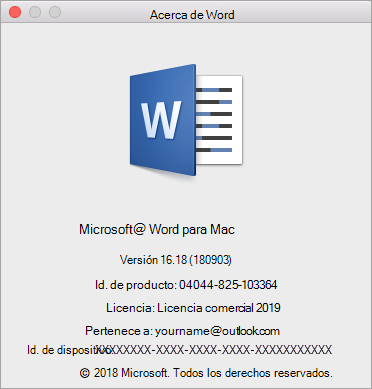 Información sobre Word cuadro de diálogo