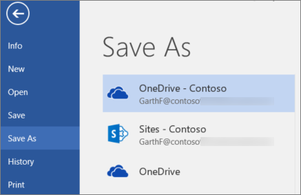 Guardar un documento de Word en OneDrive para la Empresa