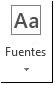 Botón Fuentes en Publisher 2013