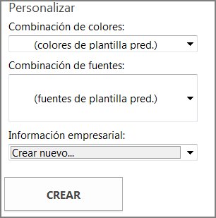 Opciones de las plantillas de postales de Office.com