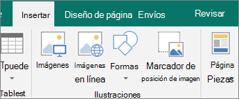 Haga clic en Insertar y luego en Marcador de posición de imagen