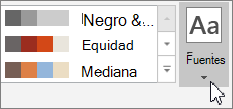 Haga clic en Fuentes