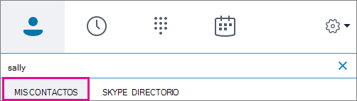 Cuando Mis contactos está resaltado, puede buscar en la libreta de direcciones de su organización.