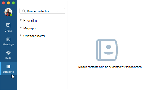 Pestaña Contactos