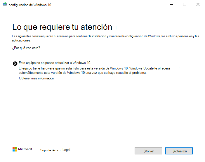 Captura de pantalla del cuadro de diálogo de protección