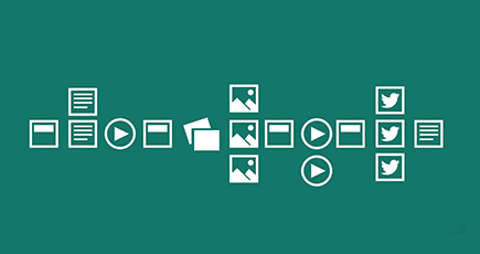 Varios iconos para representar imágenes, vídeo y documentos.