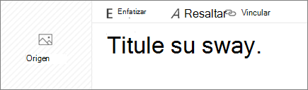 Captura de pantalla del cuadro de entrada Asigne un título a su sway.