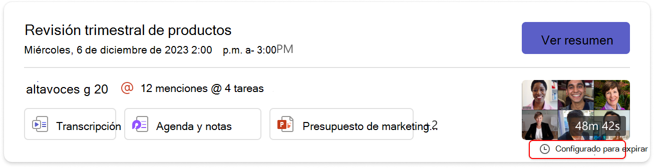 Resumen de caducidad Chiclet