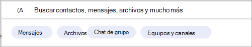Captura de pantalla que muestra los filtros de búsqueda relacionados con una persona específica.