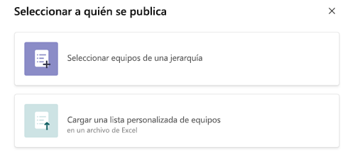 Seleccionar para quién publicar