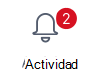 Botón Actividad con dos notificaciones