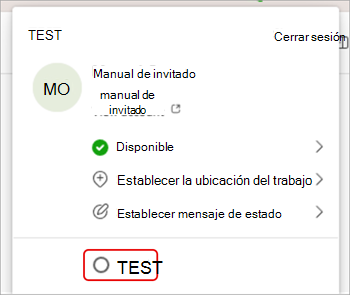 Captura de pantalla que muestra cómo cambiar de organización en Microsoft Teams.