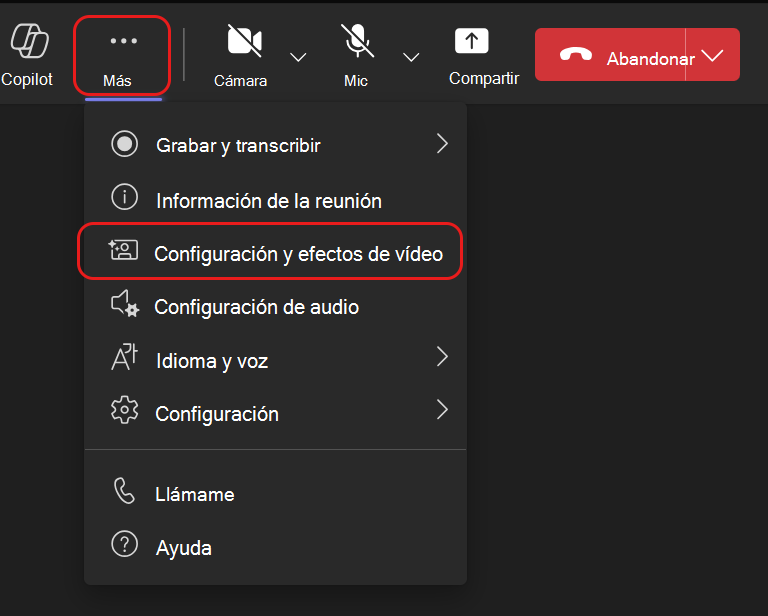 La barra de menú de avatares se puede encontrar en Más ...