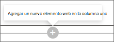 Captura de pantalla del signo más para agregar un nuevo elemento web.