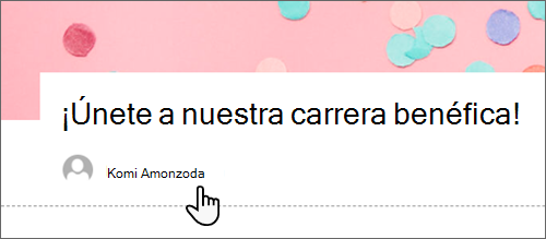 Captura de pantalla del cuadro Autor de una publicación.