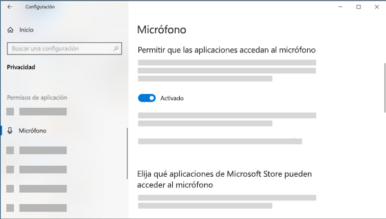 Configuración del micrófono