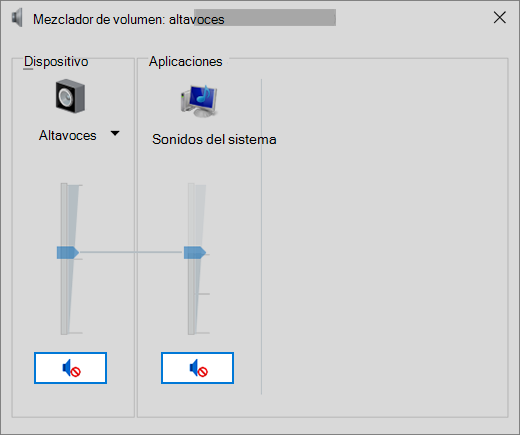 Mezclador de volumen con controles de volumen silenciados