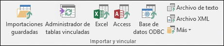 Imagen de la cinta de opciones de Access