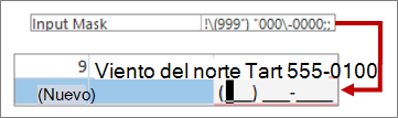 Una máscara de entrada para números de teléfono