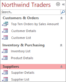 Navegación personalizada de Northwind Traders