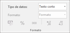 Fragmento de código de pantalla que muestra el campo de tipo de datos