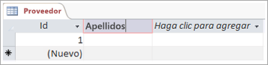 Fragmento de código de pantalla del campo para agregar un nombre descriptivo a una columna