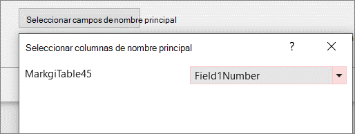 Seleccionar un campo de nombre principal específico