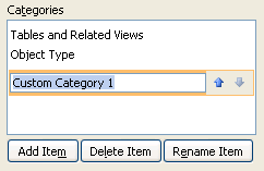 Una nueva categoría personalizada en el panel de navegación