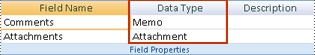 Configuración del tipo de datos