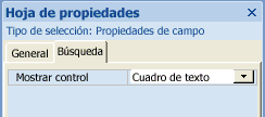Propiedad Control de pantalla en un diseño de consulta