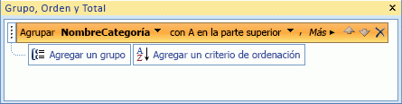 Opciones de agrupamiento