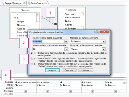 El cuadro Propiedades de la combinación.