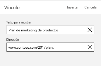 Comando Vincular, que muestra el texto que se va a mostrar y tratar