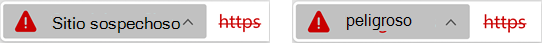 Icono de un sitio web sospechoso o peligroso