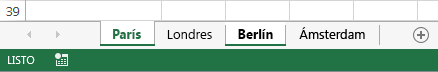 Se ha hecho clic en las pestañas de París y Berlín.