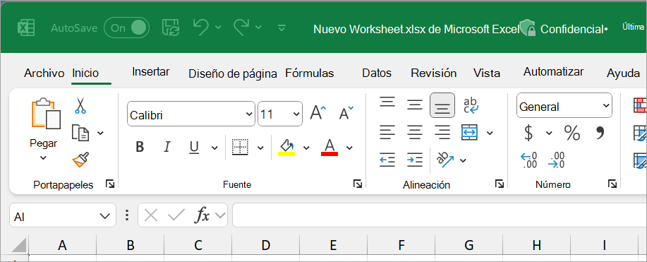 Nuevo archivo de Excel