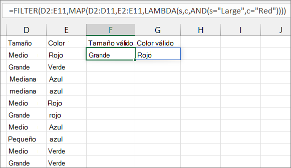 Tercer ejemplo de la función MAP 3
