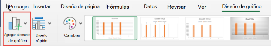 Agregar elemento de gráfico en Mac