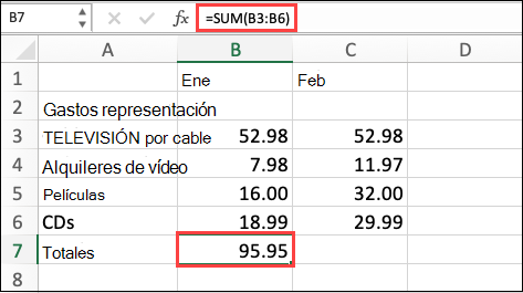 fórmula autosuma de macOS
