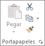 Grupo Portapapeles en la pestaña Inicio