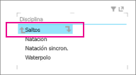 Flechas de niveles de detalles de Power View