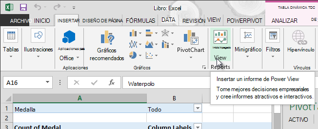 Insertar un informe de Power View