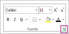 Iniciador del cuadro de diálogo Formato de celdas