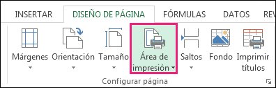 Establecer área de impresión