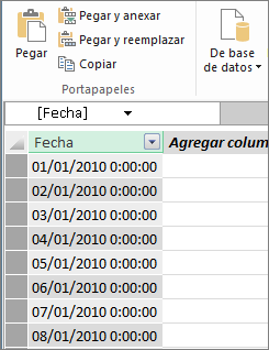 Tabla de fechas en Power Pivot