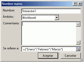 Cuadro de diálogo Editar nombre con fórmula