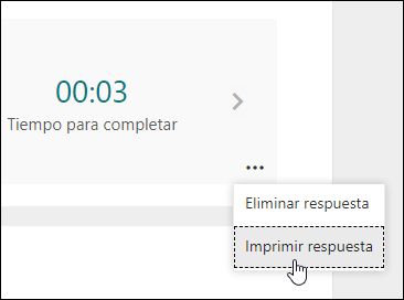 Opción Imprimir respuesta en Microsoft Forms