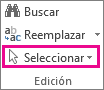 Seleccionar en el grupo Edición