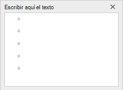 Agregar texto al elemento gráfico SmartArt en su editor de texto en el lado izquierdo