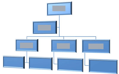 Diseño Organigrama con contorno blanco